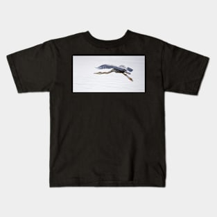 Great Blue Heron on Calm Waters Kids T-Shirt